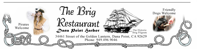 Photos showing that The Brig Restaurant is handicap friendly, pirates and dogs welcome